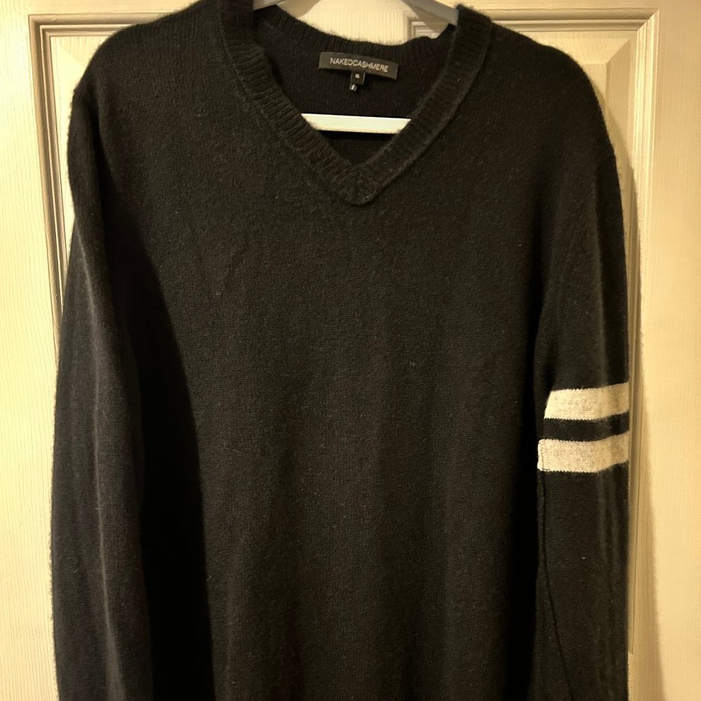 Naked Cashmere V-neck black cashmere sweater XL